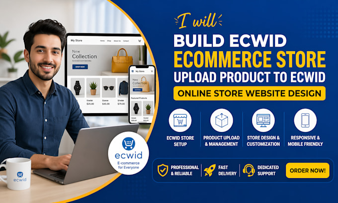 build ecwid ecommerce store upload product to ecwid online store website design
