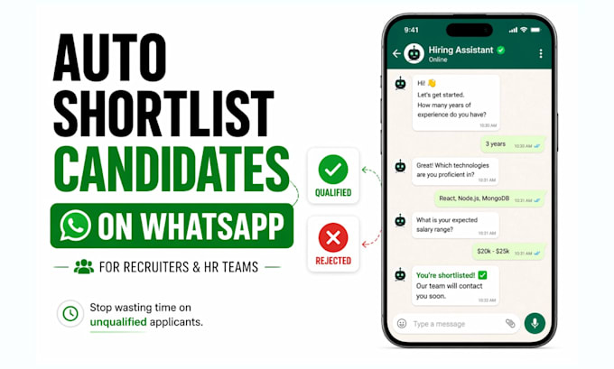 build whatsapp ai chatbot to screen and qualify candidates automatically