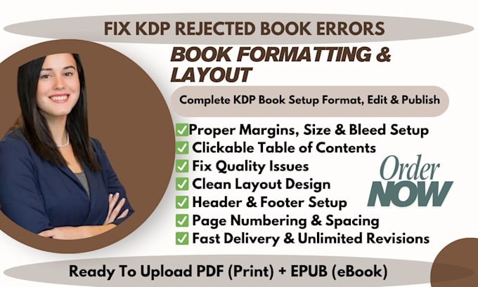 fix KDP errors reject book formatting, resize paperback and ebook for amazon KDP