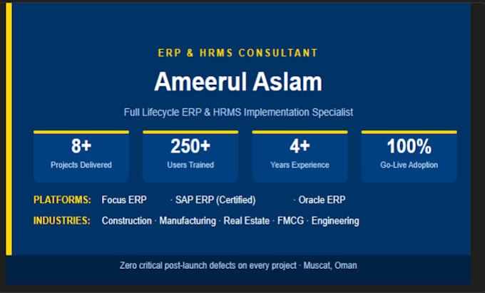 provide erp and hrms consulting and configuration services