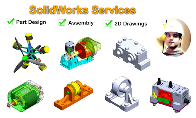 Design mechanical 3d model of parts, assemblies and 2d drawing in ...