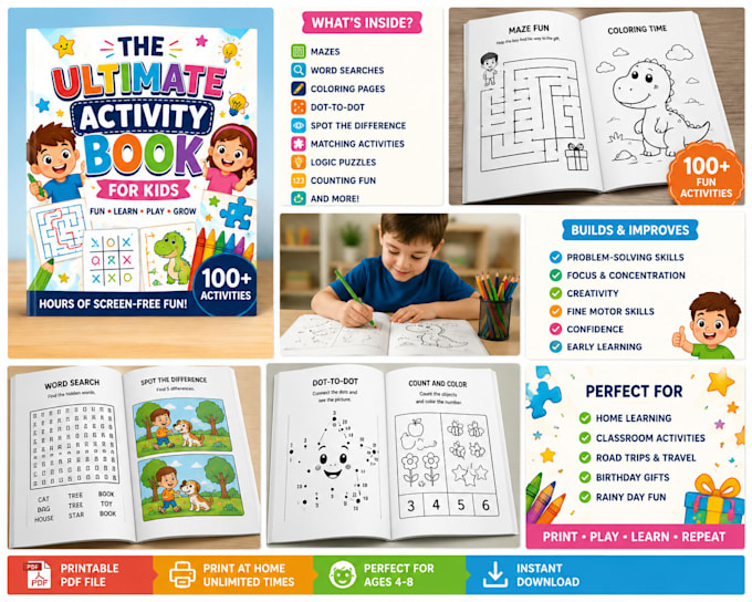 create kids worksheet and printable activity pages