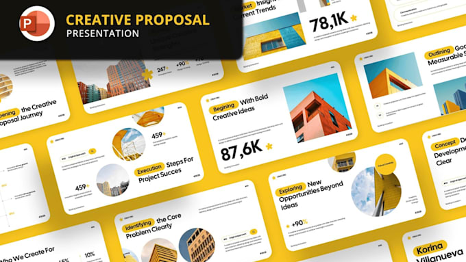 create client proposal powerpoint design, marketing presentation, sales slides
