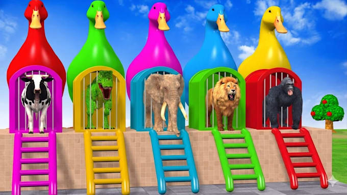 create 3d animals animation for kids