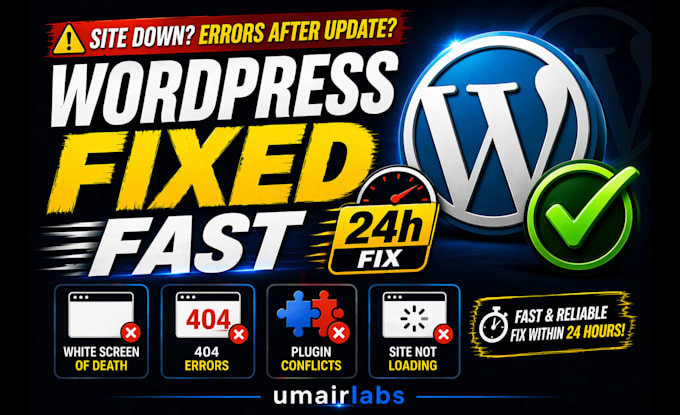 fix wordpress errors, bugs, and issues fast 24h delivery