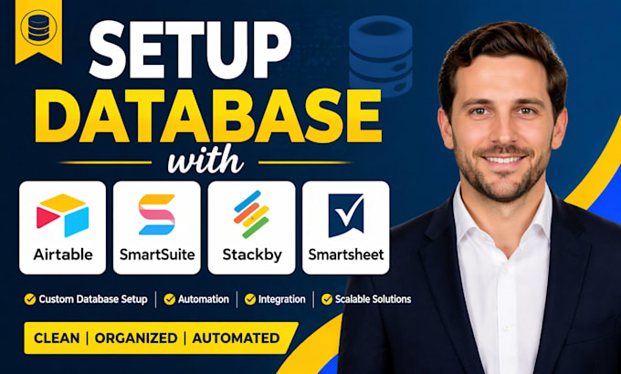 setup database with airtable, smartsuite, stackby, smartshee
