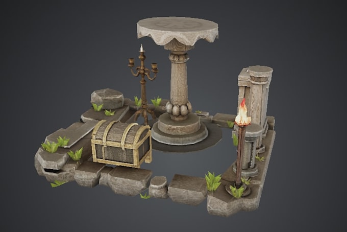design 3d game assets, props and environments