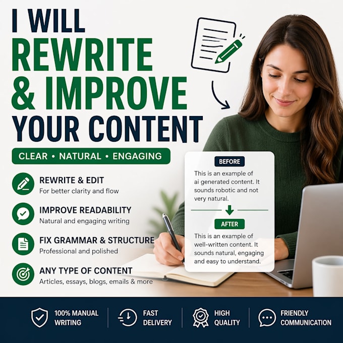 rewrite and humanize your ai content for better readability