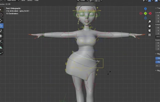 input skeleton to 3d model,mixamo rig,ikfk controls, auto rig pro,facial rigging