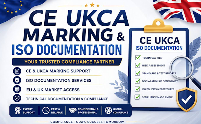 provide ce ukca marking and iso documentation for eu and UK compliance