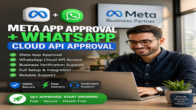 get advanced permissions, meta app approval, and whatsapp cloud api approval
