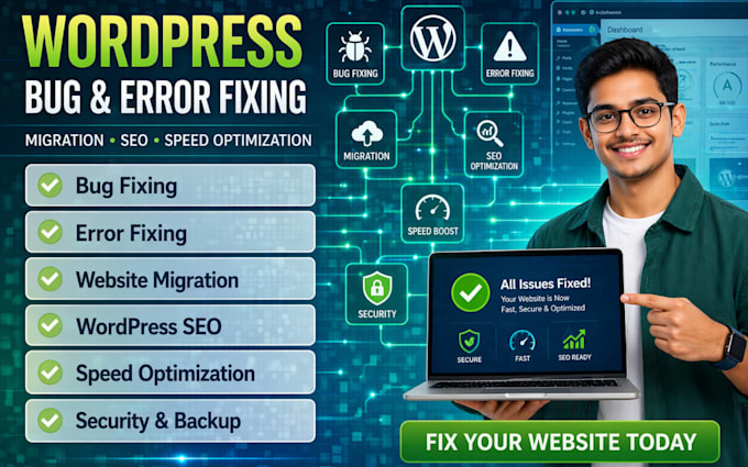 wordpress bug fixing, wordpress error fixing, wordpress migration wordpress seo