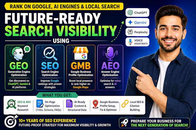 do gmb, GEO, aeo optimization for google and ranking