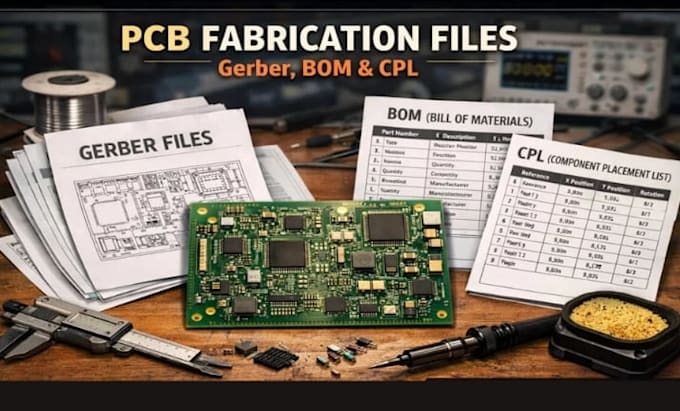 design pcb layout, routing, bom, and fabrication files