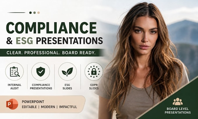 internal audit board presentation powerpoint, compliance ppt, esg slides