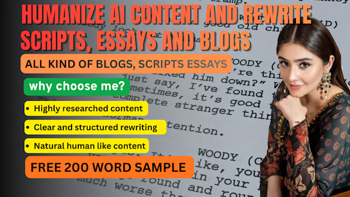 humanize ai content and rewrite scripts, essays and blogs