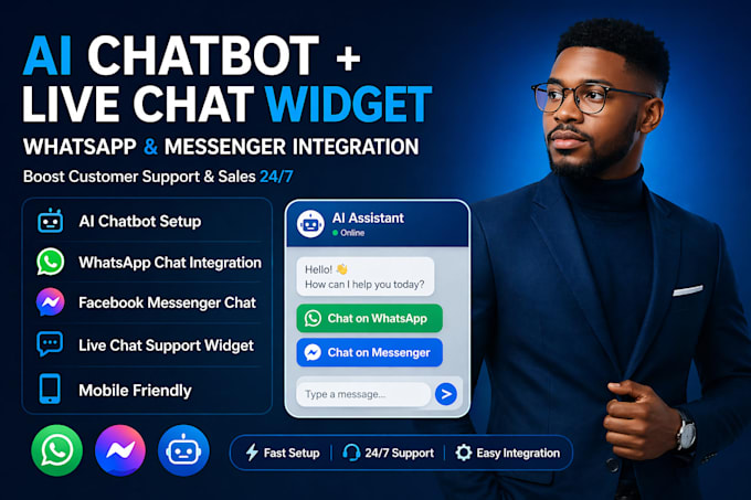 create ai chatbot whatsapp and live chat widget for wordpress website