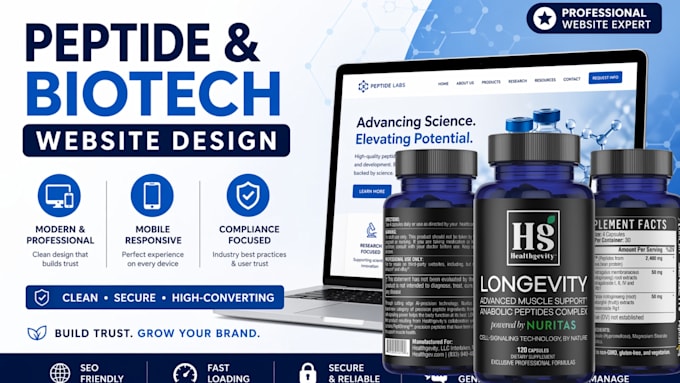 build fda complaint peptide , research website or nutraceutical website
