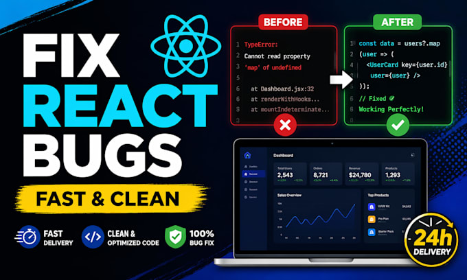 fix react js bugs, next js issues and frontend errors fast