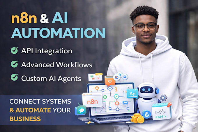 build n8n automation workflows, ai agents API integrations and custom automation