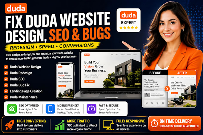 do duda website design, duda website redesign duda bug fix and duda maintenance