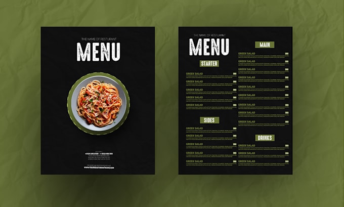do professional restaurant menu design