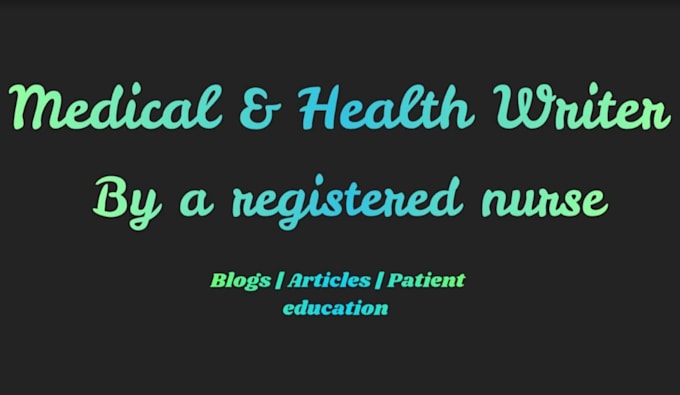 write professional health and medical articles
