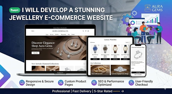 do design and create jewelry for you website development