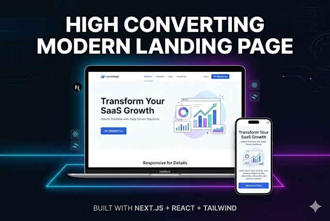 build a high converting modern landing page with nextjs react and tailwind