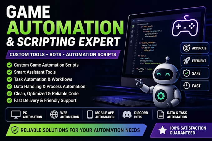 develop game automation scripts, ai tools, macros and custom game assistant v1