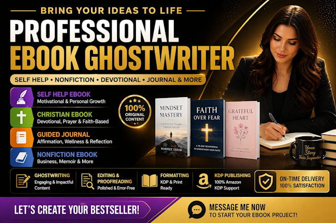 ghostwrite self help ebook, christian devotional, guided journal and nonfiction