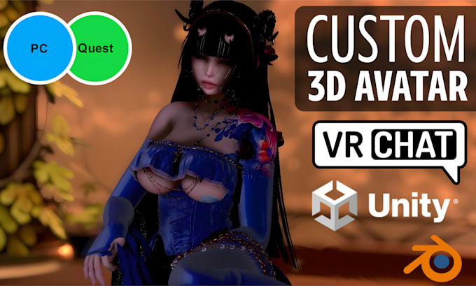 create detailed custom vrchat avatar, vr character, furry avatar, nsfw avatar