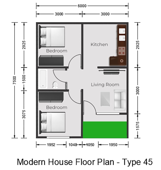 draw floor plan and 3d house design using autocad and sketchup