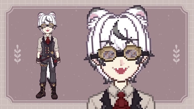 draw cute pixel live2d chibi vtuber model nsfw 2d avatar for streaming