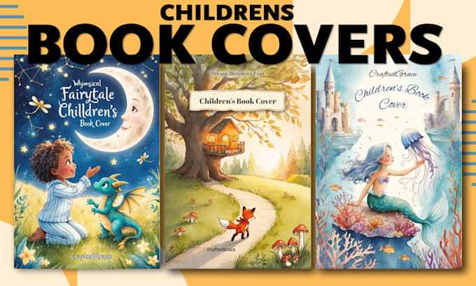 create whimsical watercolor childrens book covers