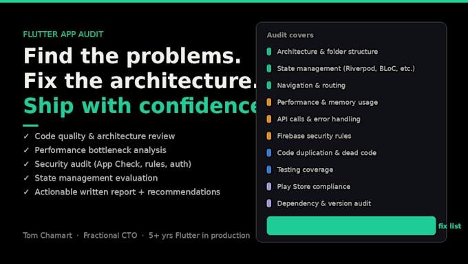 audit and optimize your existing flutter app architecture