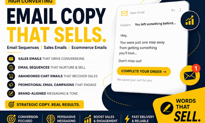 write high converting email copy, sales emails, and ecommerce email marketing