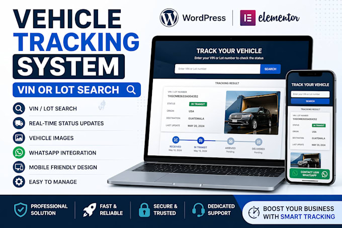 build a vin vehicle tracking system in wordpress