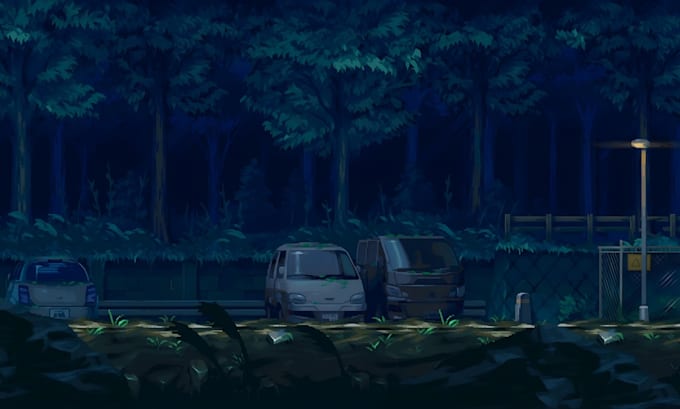 create pixel art background, scene or environment for games or projects