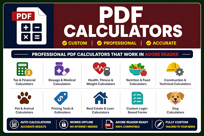 create fillable PDF calculator
