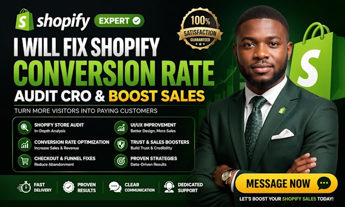 fix shopify conversion rate, audit cro, and boost shopify sales