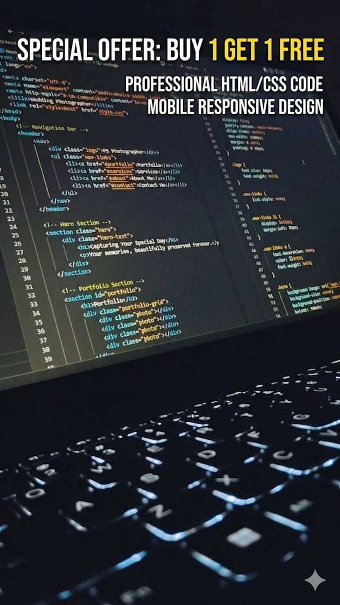 create a professional HTML CSS website