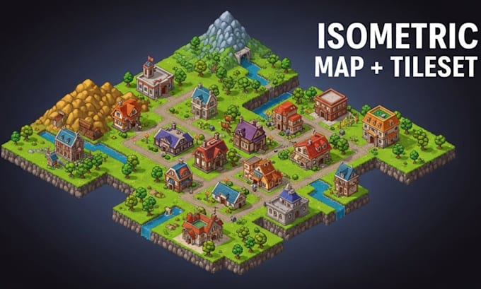 Do isometric game map isometric tileset, isometric tilemap pixel art ...