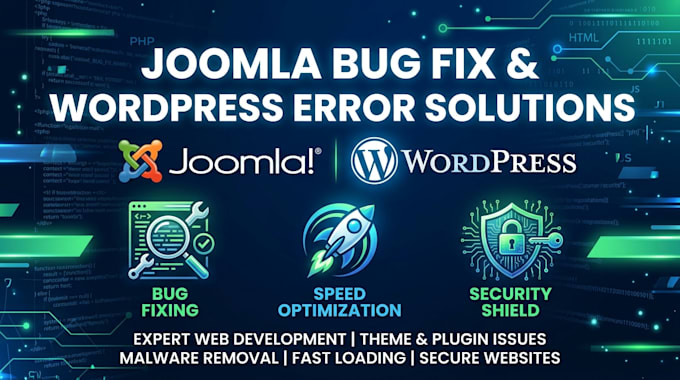 fix joomla bugs errors website wordpress issues professionally