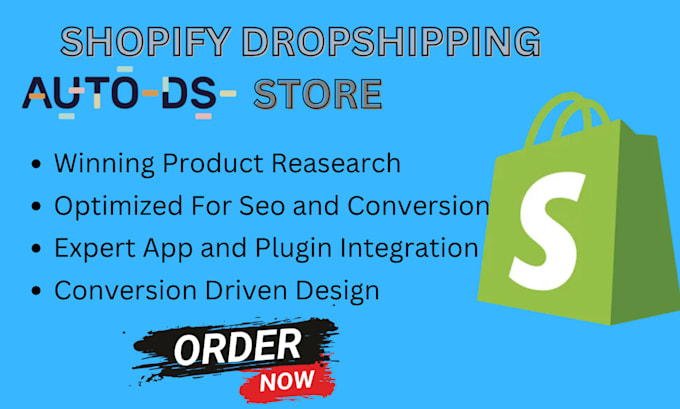 setup automated shopify dropshipping store  website design with autods