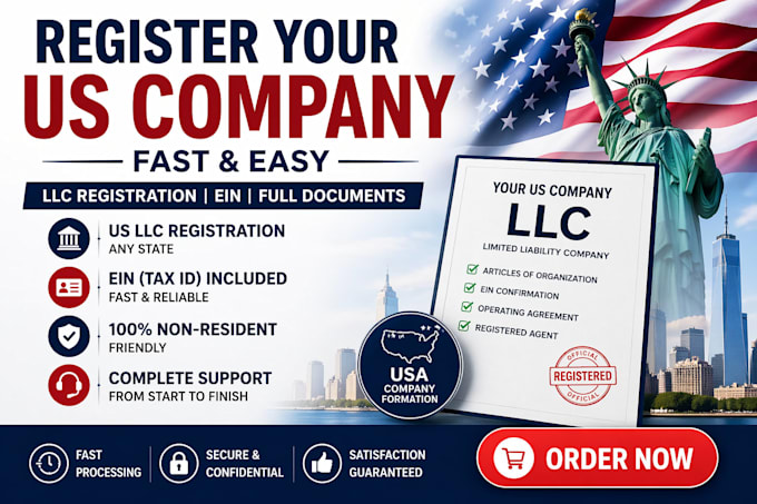 register your US llc, ein, and company formation with full documents