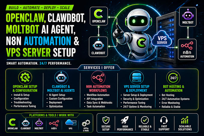 openclaw clawdbot moltbot ai agent n8n automation vps server