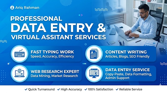 be your virtual assistant for data entry and web research
