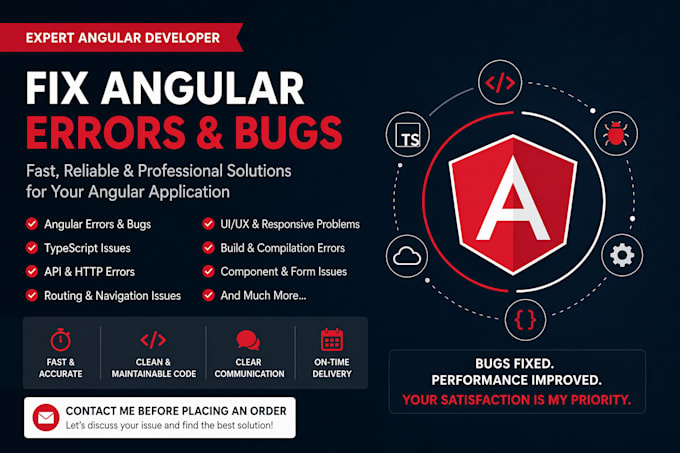 fix angular errors, bugs and typescript issues quickly