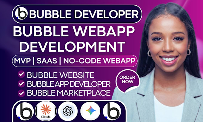 build bubble io website, build bubble app, bubble mvp, saas as bubble developer